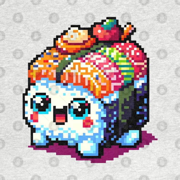 Sushi Sidekick - Whimsical Pixel Art Sushi Creature by Pixel Punkster